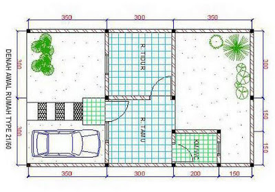 Denah Rumah Sederhana Type 21 - Desain Rumah