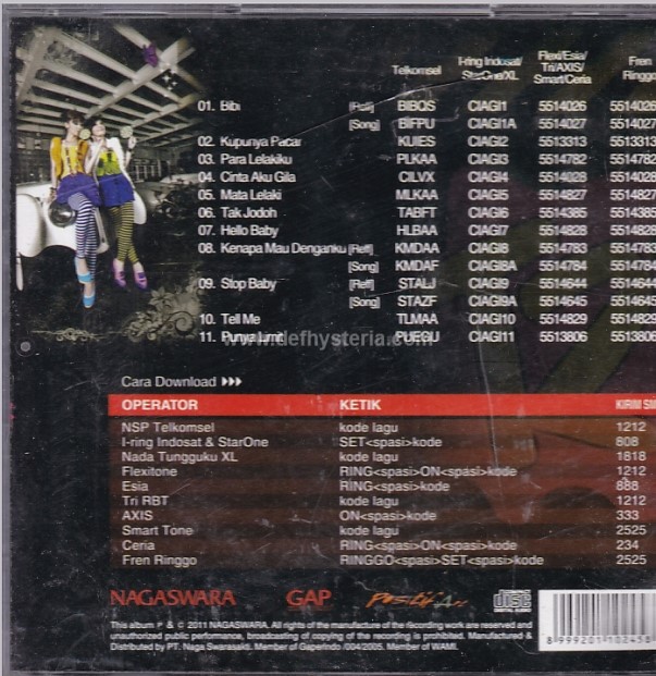 Def Hysteria Music Store T2 Cinta Aku Gila Audio Cd Nagaswara Cd Ns Ind 245