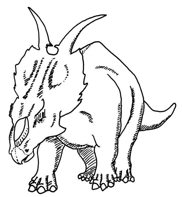 Трицератопс рисунок карандашом