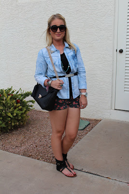 sincerely, truly scrumptious: Outfit Post: Floral Shorts & Studded ...