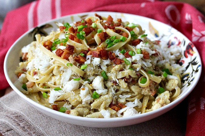 Fettuccine with Crab and Pancetta 