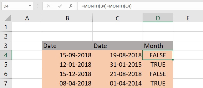 how to use month function