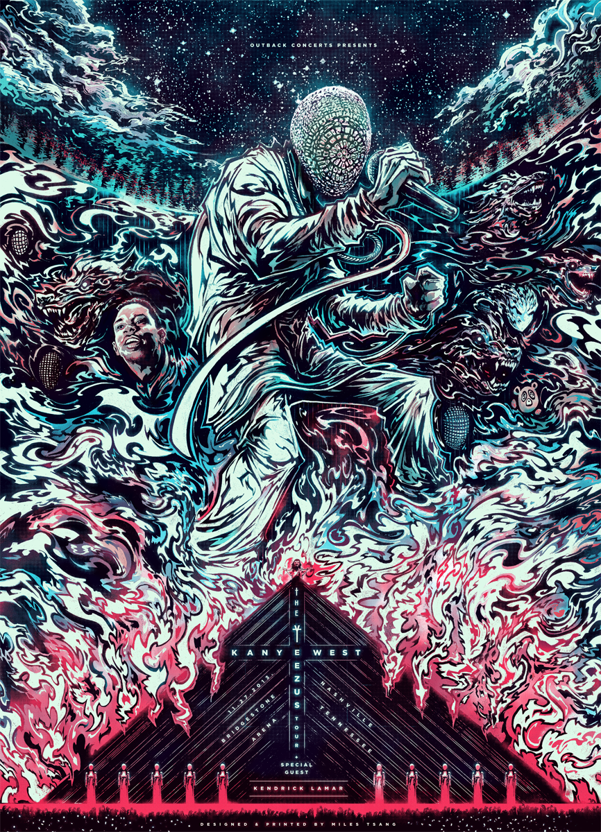 INSIDE THE ROCK POSTER FRAME BLOG Kanye West Miles Tsang Free Friday