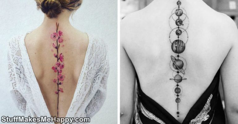 3. "Geometric Spine Tattoos" - wide 3