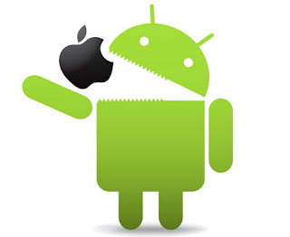 Android Swallowing Apple