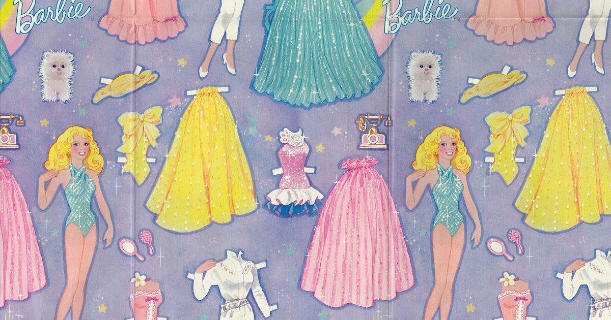 barbie wrapping paper