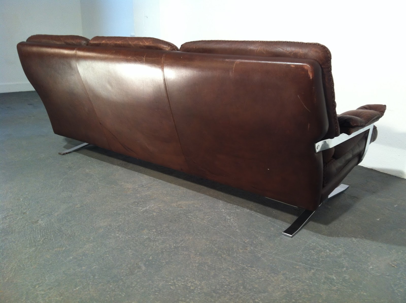 Vintage Furniture Ireland OCD Vintage OCD 1970s leather and chrome sofa