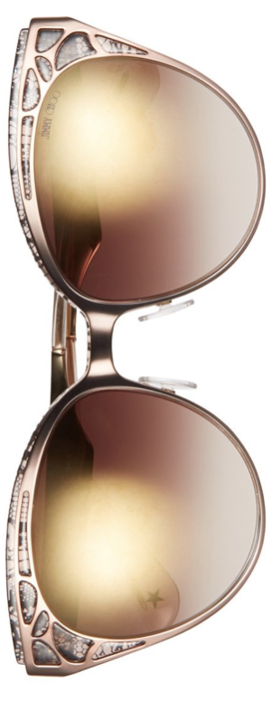 Jimmy Choo 'Estelle' Metal Cat Eye Crystal Lace 55mm Sunglasses