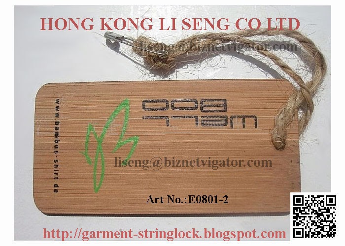 For Garment Bamboo Laser Label with Hemp Rope String Lock Manufacturer