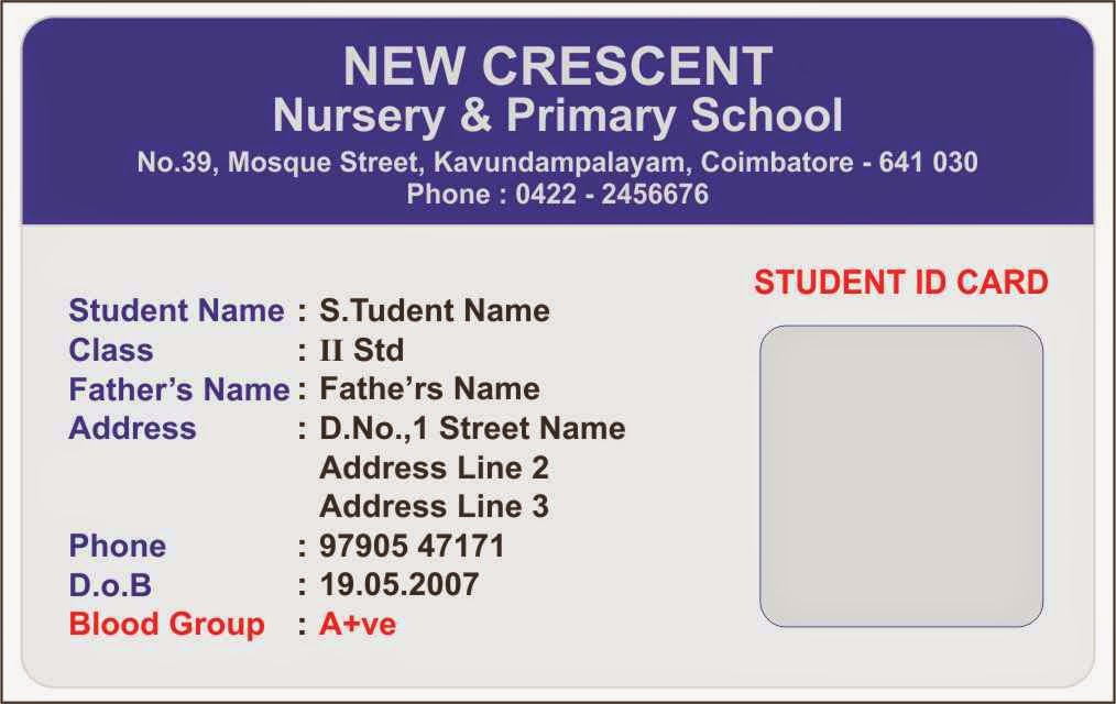 Student Id Card Blank Format