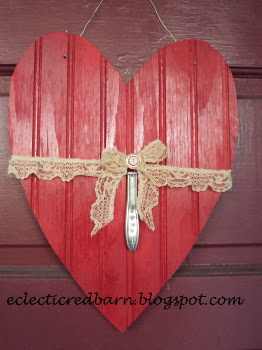 Beadboard Valentine. Share NOW. #valentine #decor #recycle #eclecticredbarn