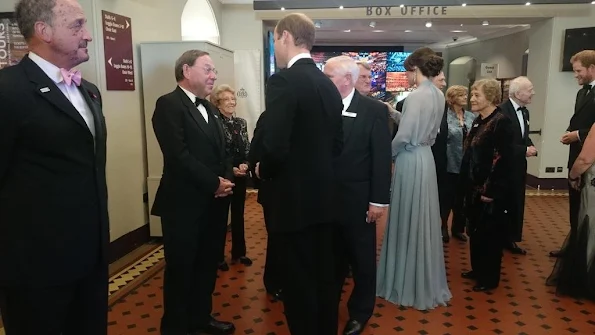 Prince William, Duke of Cambridge, Catherine, Duchess of Cambridge and Prince Harry attend the Royal World Premiere of 'Spectre' at Royal Albert Hall 