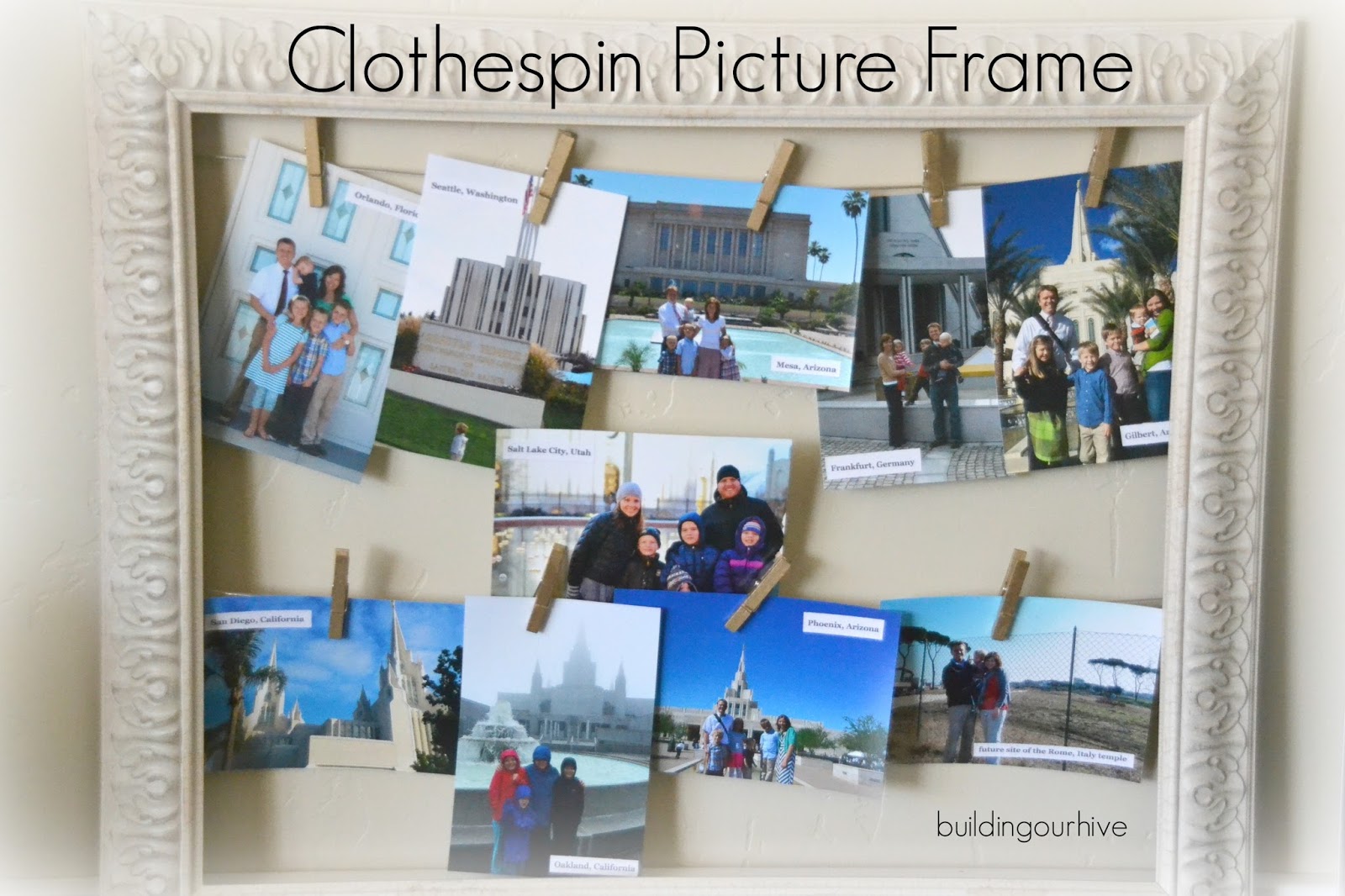 Building Our Hive Clothespin Picture Frame