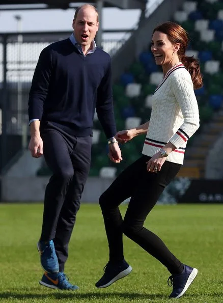 Kate Middleton is wearing the Barbour Longshore jacket.New Balance fresh foam cruz trainers