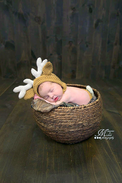 Christmas baby reindeer hat Crochet pattern