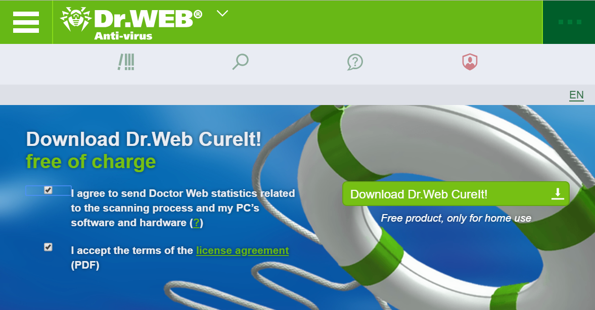 Dr.Web CureIt!免費掃描和刪除病毒