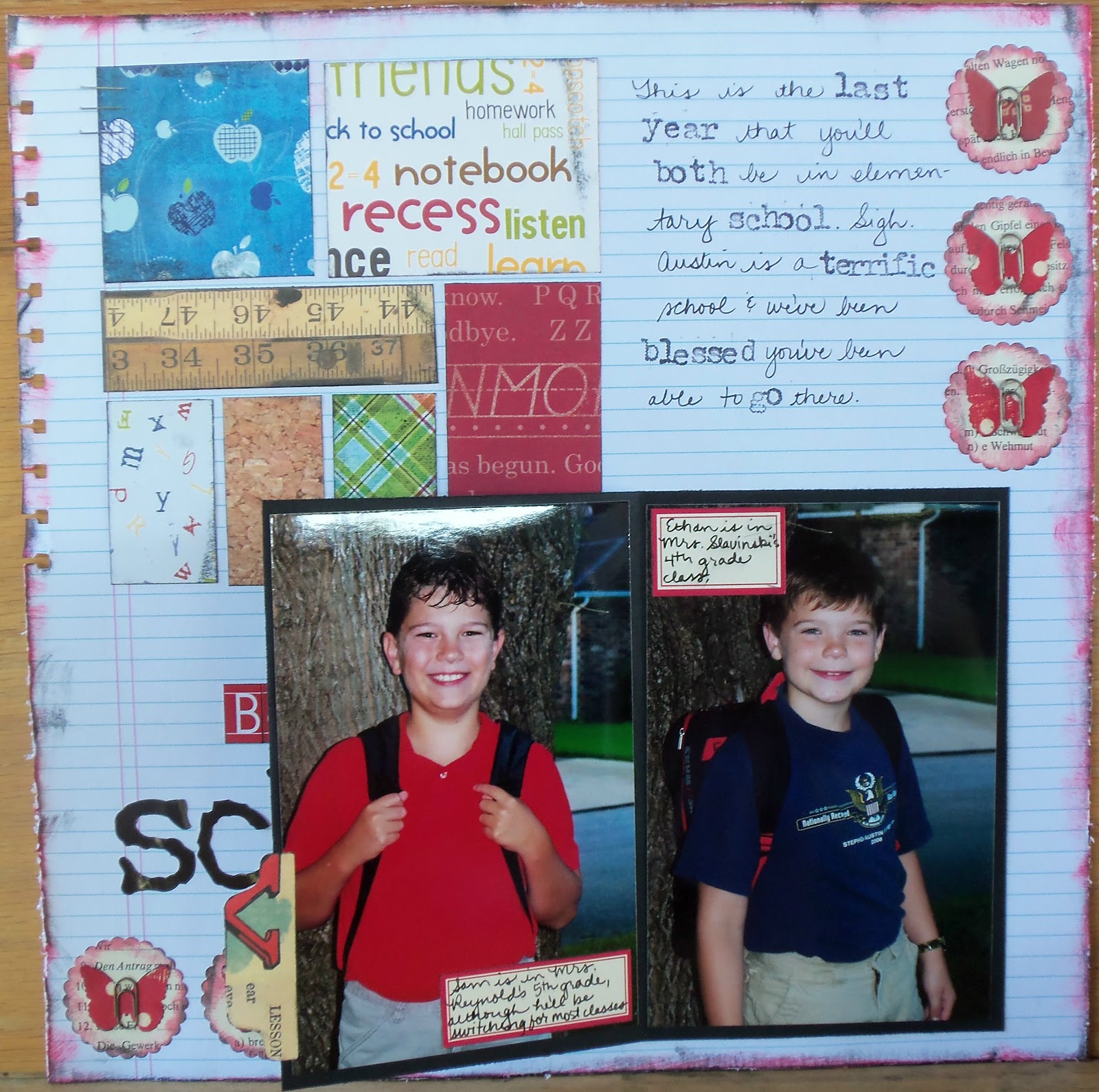 live. love. scrap. Layout of the Week 14 Using Notebook Paper in