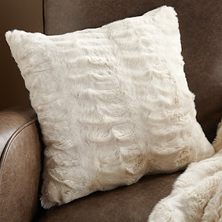 My Dream Christmas Reading Space Arhaus Ivory Faux Fur Pillow