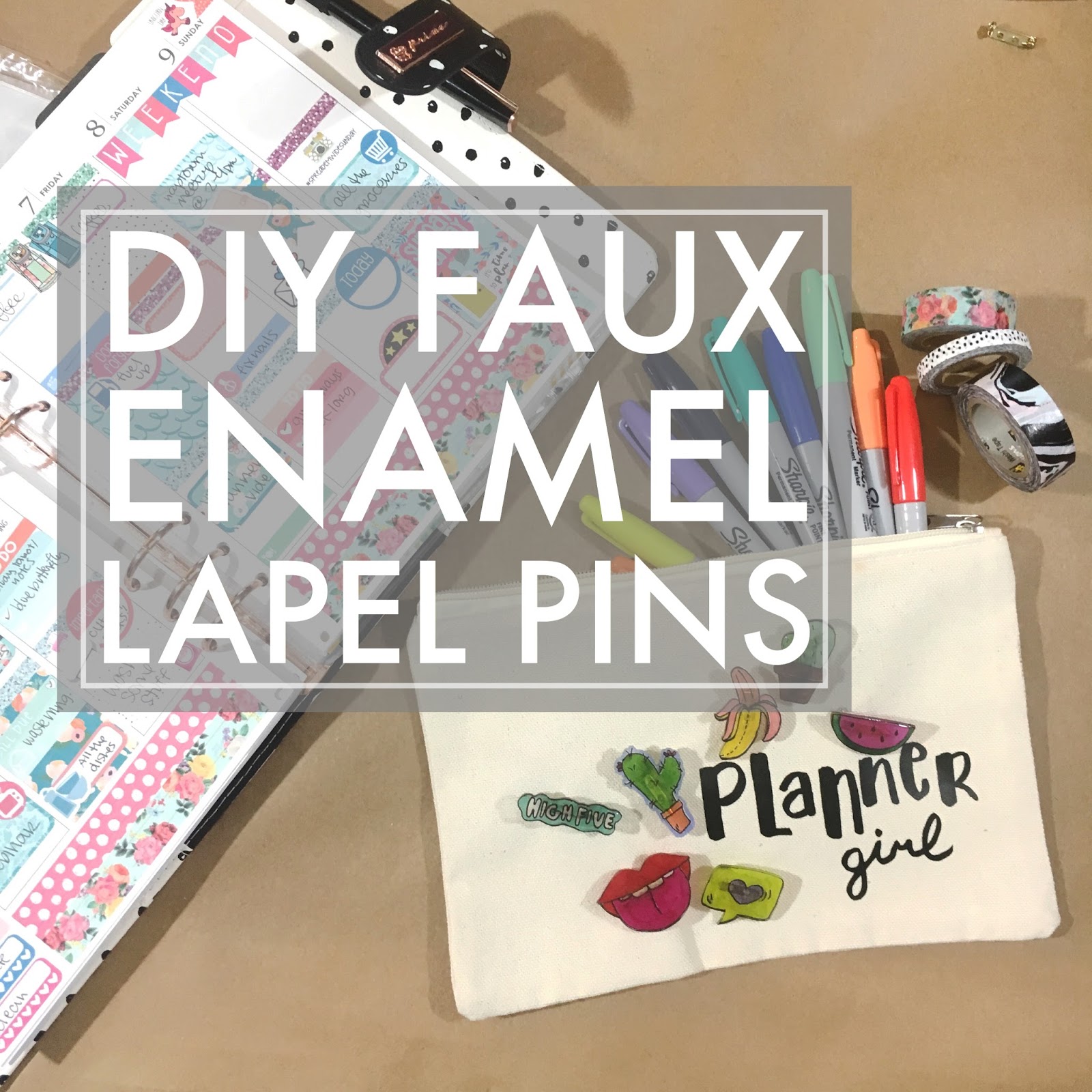 five sixteenths blog Make it Monday // DIY Faux Enamel Pins