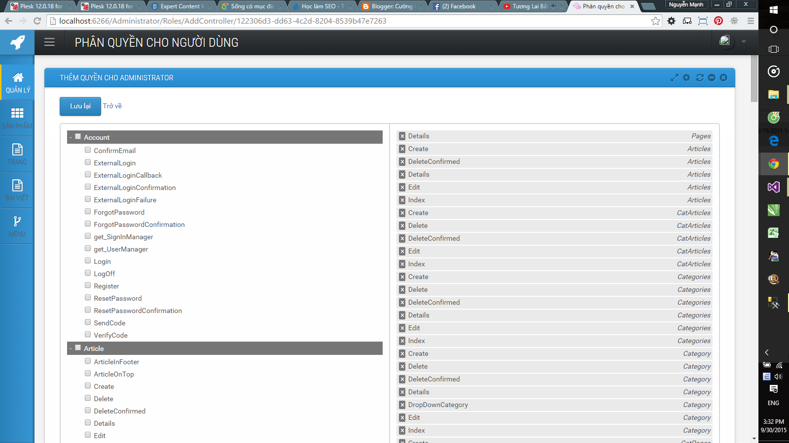MVC 5 Authentication Filters Phân quyền cho action và