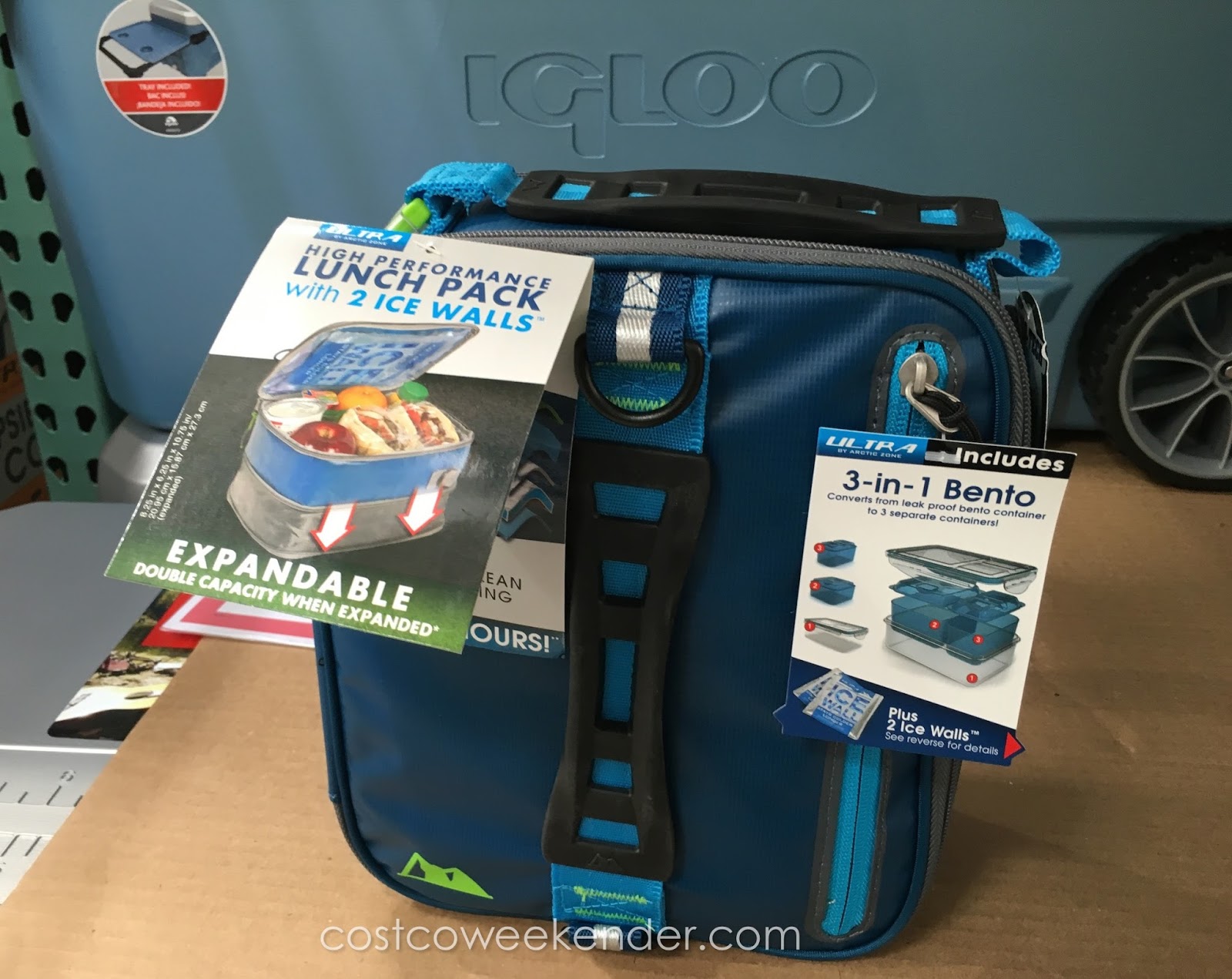 Ultra Arctic Zone Lunch Box Expandable Bag 2 Ice Wall Packs with Food Containers