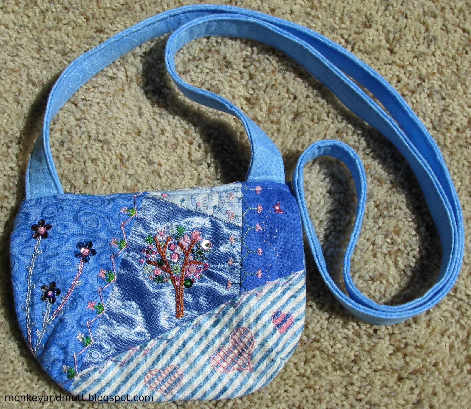 Hand Stitched Treasure My First Crazy Quilt Purse Completed