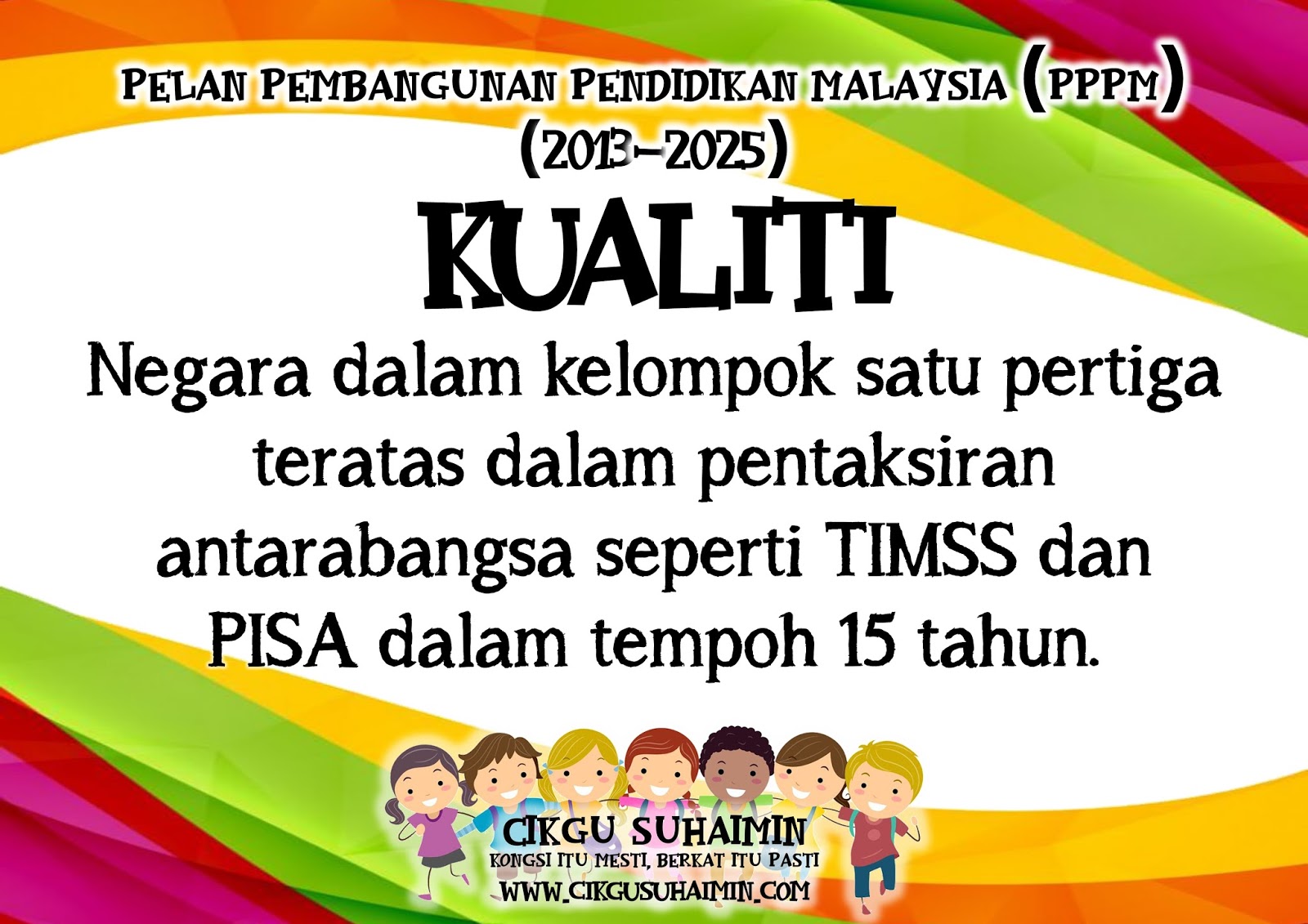 Grafik Info Ringkas Pelan Pembangunan Pendidikan Malaysia (PPPM) 2013