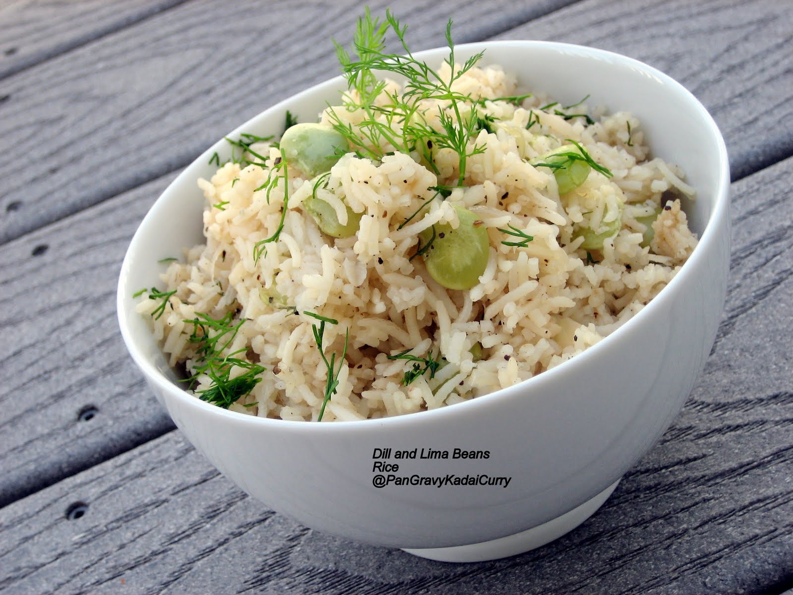 Pan Gravy Kadai Curry Aromatic Rice With Dill and Lima Beans