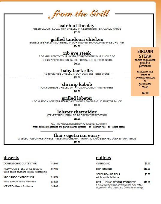 hello grenada, see you later america Bananas Menu