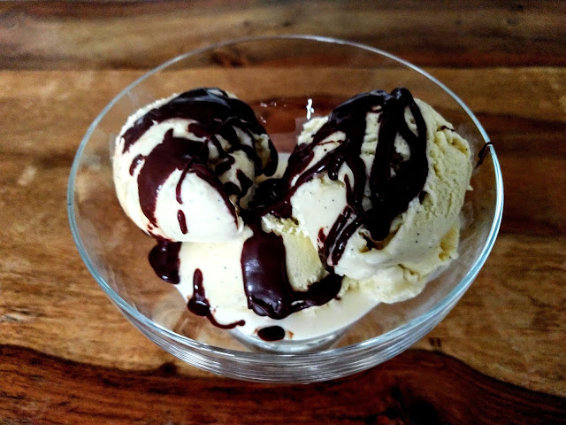 Vanilla ice cream with chocolate sauce Kitchen Exile