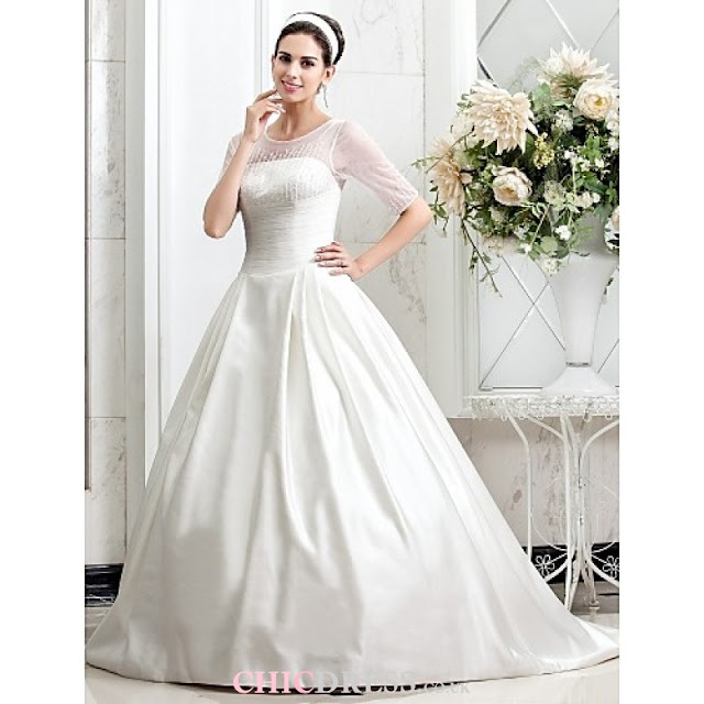A-line Princess Jewel Court Train Beading Tulle Wedding Dress http://www.chicdresses.co.uk/a-line-princess-jewel-court-train-beading-tulle-wedding-dress.html
