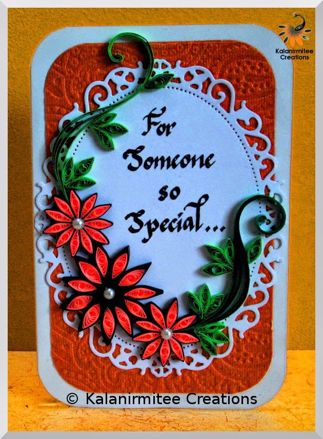 kalanirmitee: paper quilling- quilled card-birthday card- quilled flowers-calligraphy