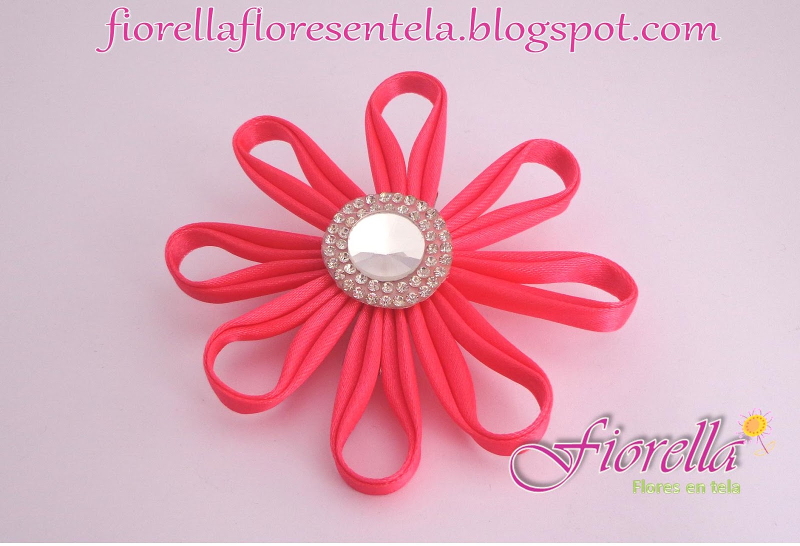 Fiorella Flores en tela: Flor estrella en listón Videotutorial #19