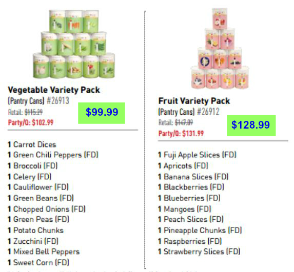 My Food Storage Favorites Buy a 3 month, 6 month, or 1 Year Supply on