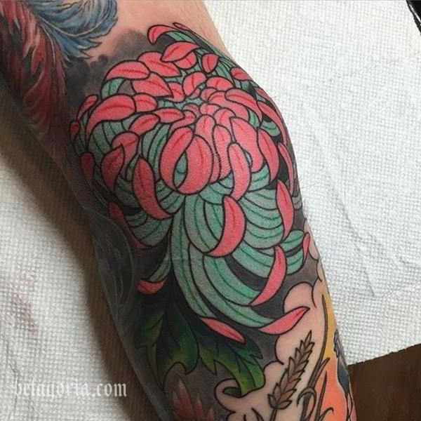 tatuaje de crisantemo