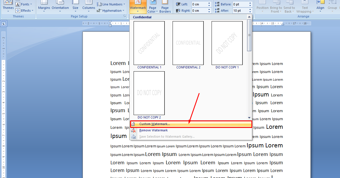 Cara memberi Background Gambar Pada Lembar MS Word