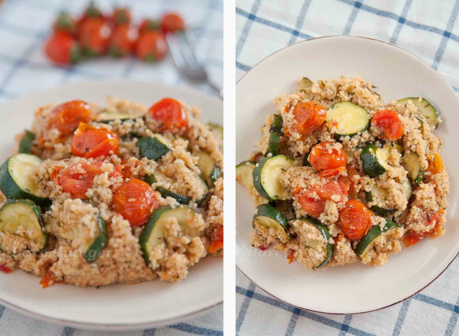 Bärenhunger: Couscous Salat mit Zucchini und Tomaten