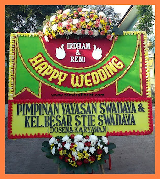 bunga papan happy wedding