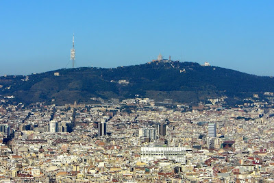 Tibidabo Hill in Barcelona from Montjuïc