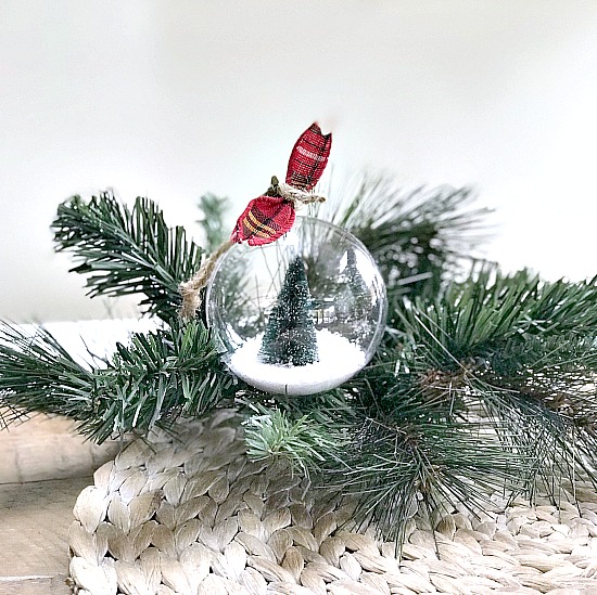 Easy Bottle Brush Snow Globe Ornament