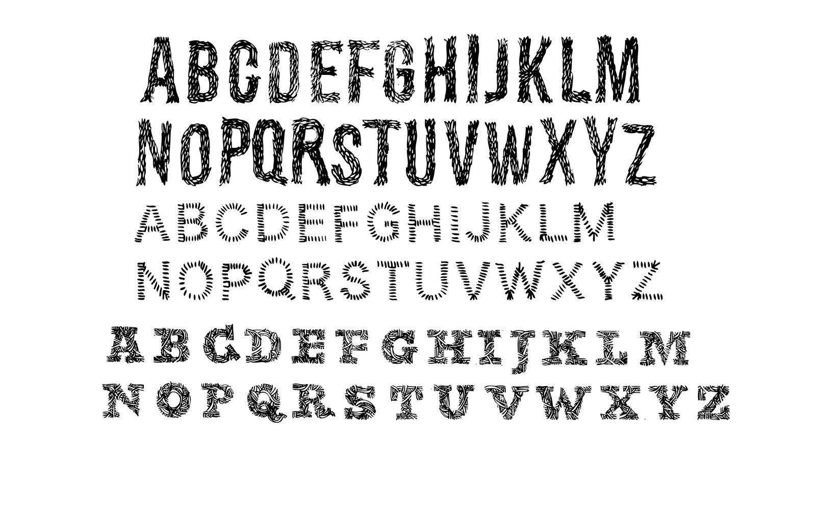 Typeface Texture whimsically made: Textured typeface series