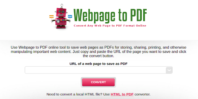 تحويل صفحة ويب إلى ملف PDF