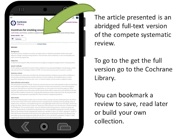 The app contains an easy to read abridged version of the review