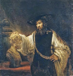 Ο Αριστοτέλης μπροστά στην προτομή του Ομήρου