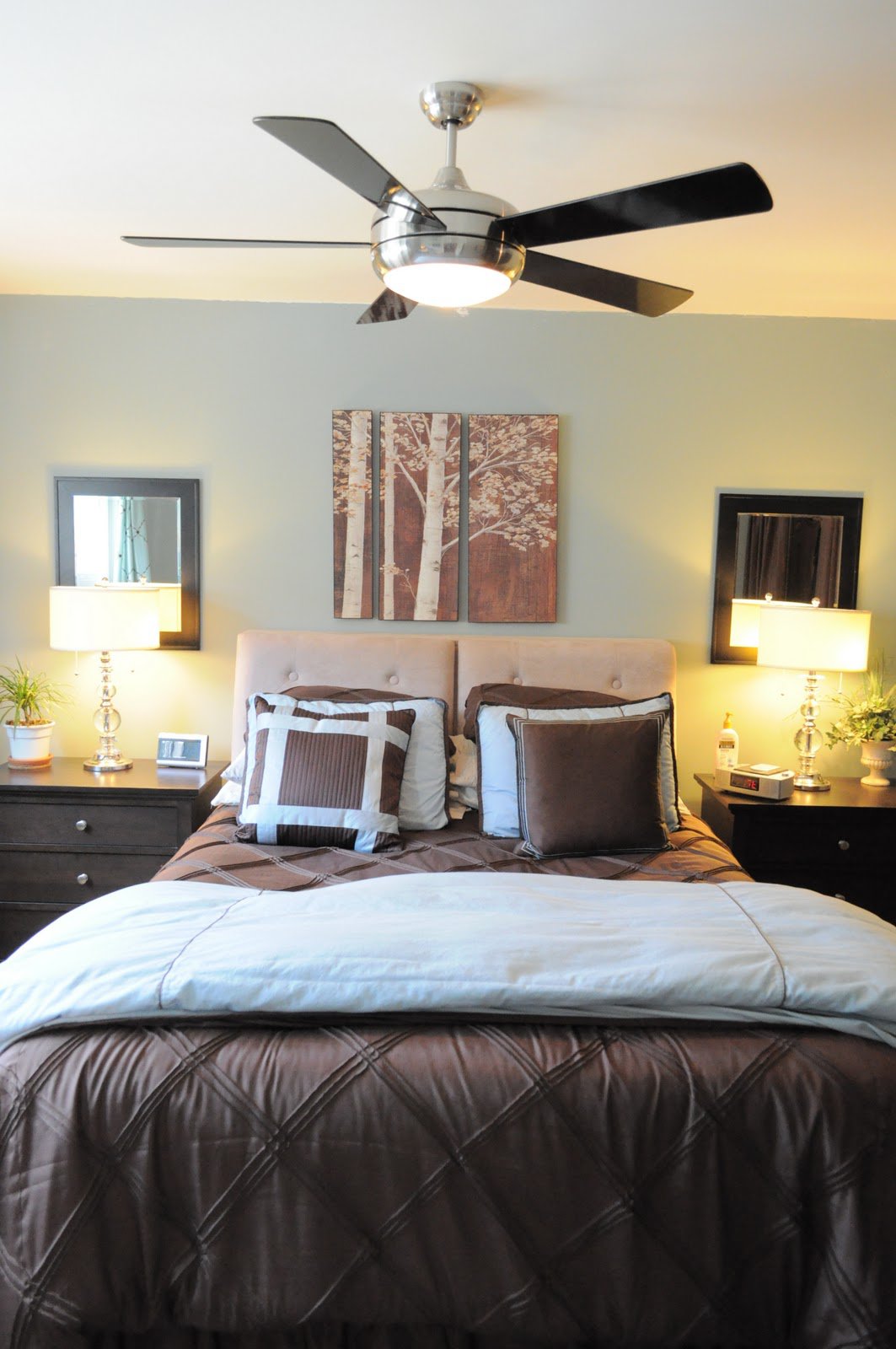 Simple Bedroom Fan Ideas with Modern Garage