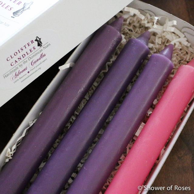 Shower of Roses Advent, Christmas Eve & Epiphany Candles