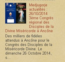 Medjugorje actualités : 26/10/2014 3ème Congrès régional des Disciples de la Divine Miséricorde à A