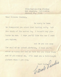 Carole Landis 1941 Letter