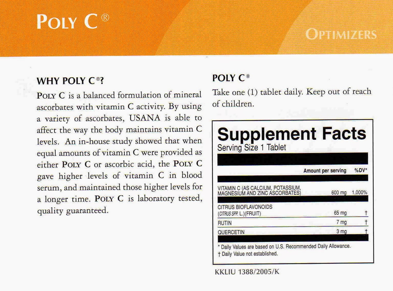 Urut Warisan Putrajaya USANA Sense Skin Care, Poly C dan Essentials