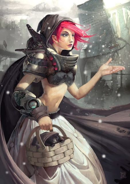 Marc Brunet bluefley deviantart ilustrações fantasia mulheres Primeira neve